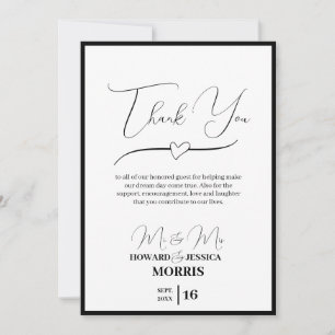 Bescheidenes Weiß Dankeskarte