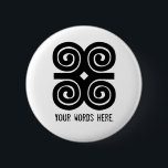 Bescheidenheit Adinkra Symbol Dwennimmen Stärken-| Button<br><div class="desc">Dwennimmen ist ein Symbol von den Akanleuten von Ghana,  Westafrika. Es leitet von der geometrischen Form der Hörner eines RAMs ab. Es steht für Stärke und Bescheidenheit.</div>