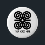 Bescheidenheit Adinkra Symbol Dwennimmen Stärken-| Button<br><div class="desc">Dwennimmen ist ein Symbol von den Akanleuten von Ghana,  Westafrika. Es leitet von der geometrischen Form der Hörner eines RAMs ab. Es steht für Stärke und Bescheidenheit.</div>