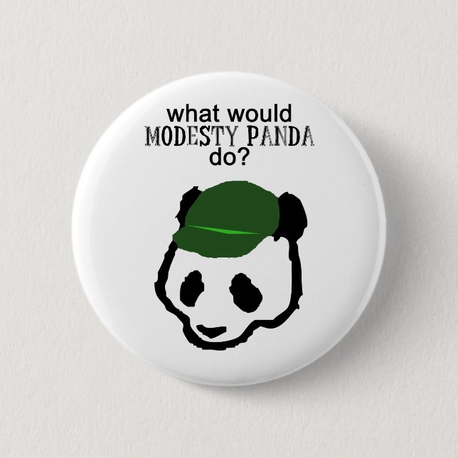 Bescheidenheit-Panda-Knopf Button (Vorderseite)