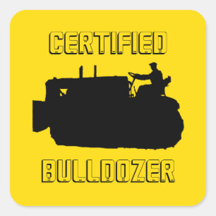 BESCHEINIGTER BULLDOZER-BETRIEBSMOTOR VINTAG QUADRATISCHER AUFKLEBER