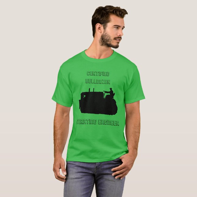 BESCHEINIGTER BULLDOZER-BETRIEBSMOTOR VINTAG T-Shirt (Vorne ganz)