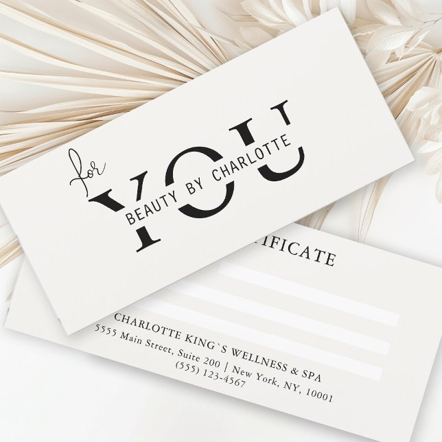 BESCHEINIGUNG FÜR UNTERNEHMEN (Personalized, BUSINESS GIFT CERTIFICATE! Beige & White, modern, minimal with a luxury touch.
)