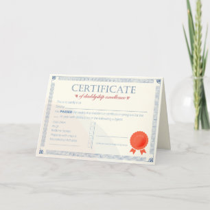 Bescheinigung über die Leistung der Treuhandschaft Dankeskarte