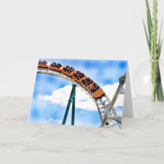 Beschleunigender orange Rollen-Untersetzer Karte