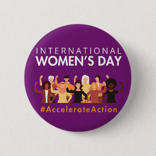 Beschleunigte Aktion Internationaler Frauentag 202 Button
