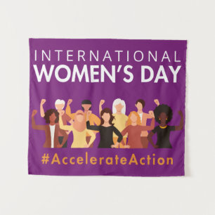 Beschleunigte Aktion Internationaler Frauentag 202 Wandteppich