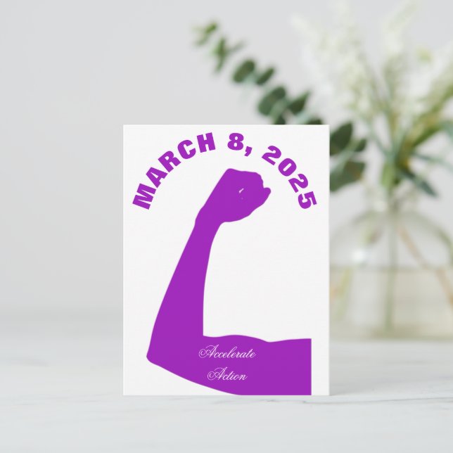 Beschleunigter März 8 Frauentag 2025 Postkarte (Stehend Vorderseite)