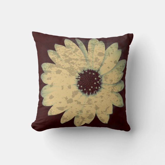 Beschmutztes Gänseblümchen-Druck-Wurfs-Kissen Kissen (Vorderseite)