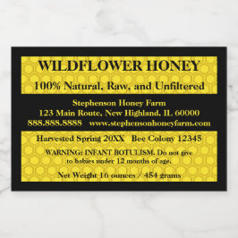 Beschreibender Honey Jar (Version 3) Lebensmitteletikett