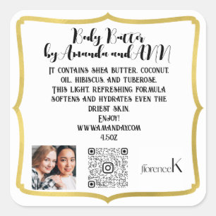 BESCHREIBUNG BUTTER FRAME FÜR DAS QRCODE-LOGO-FOTO QUADRATISCHER AUFKLEBER