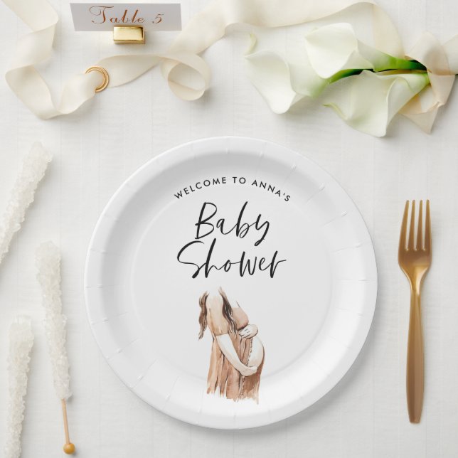 Beschreibung der Duschwasser-Aquarellschrift Pappteller (Hochzeit)