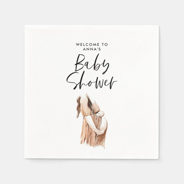 Beschreibung der Duschwasser-Aquarellschrift Serviette (Vorderseite)