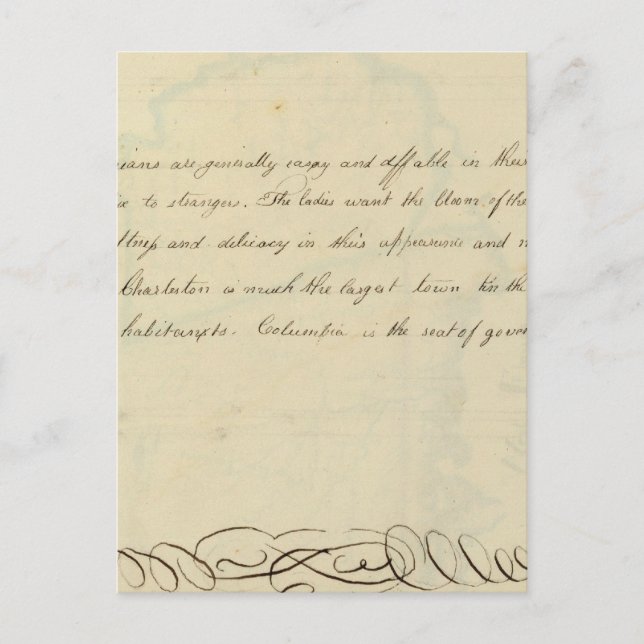 Beschreibung von South Carolina Postkarte (Vorderseite)