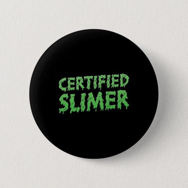 Beschriebener Slimer Halloween-Slime Button (Vorderseite)