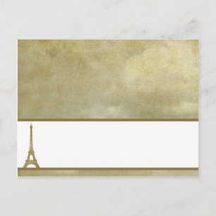 Beschriftbare Platzkarte Vintage Paris Postkarte