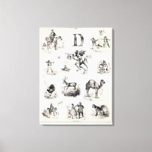 Beschriften Sie D von einer Alphabetzündkapsel, Leinwanddruck