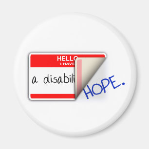 Beschrifteter mit Behinderung Magnet