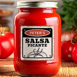 Beschriftung für Salsa mit Grunge-Schriftzug Quadratischer Aufkleber
