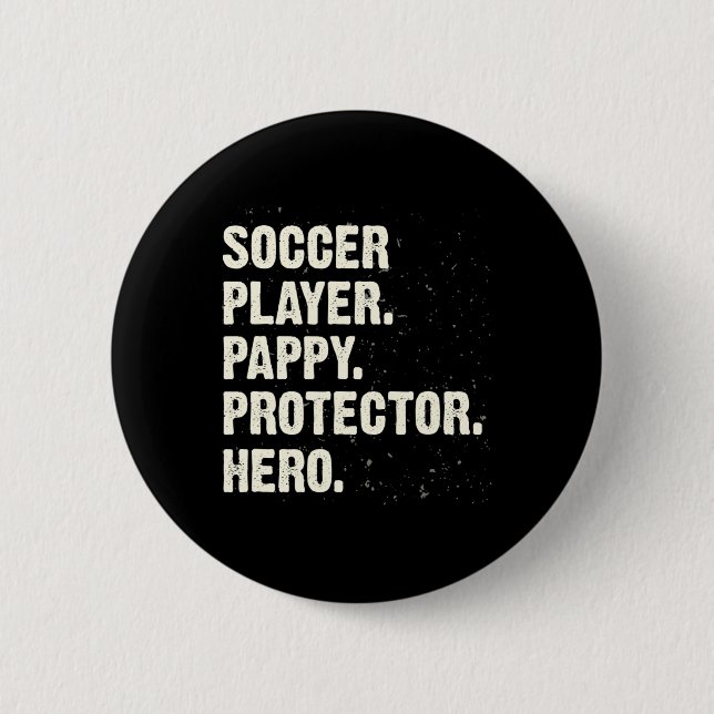 Beschützer Held Fußballspieler Pappy Fußballfan Da Button (Vorderseite)