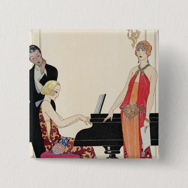 Beschwörung, Illustration für 'Gazette du Bon Ton' Button (Vorderseite)