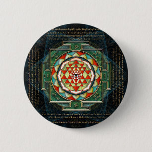Beschwörungsformel u. Shri Yantra Maha Lakshmi Button