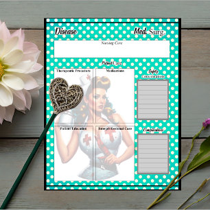 Besegnete Nurse Pinup_ Krankheit Temp 2 Notizblock