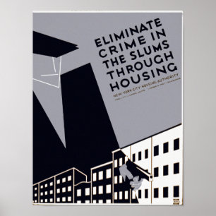 Beseitigung der Kriminalität in den Slums Poster