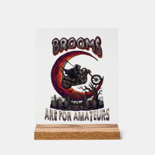 Besen Amateure Sensenmann Motorrad Halloween R Acrylschild