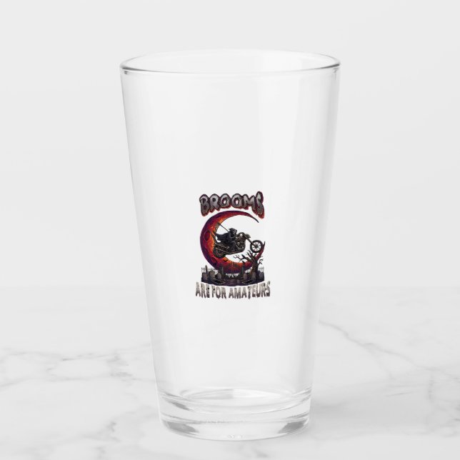 Besen Amateure Sensenmann Motorrad Halloween R Glas (Vorderseite)