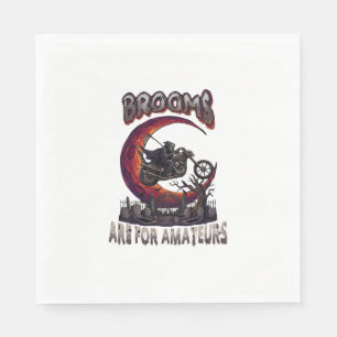 Besen Amateure Sensenmann Motorrad Halloween R Serviette