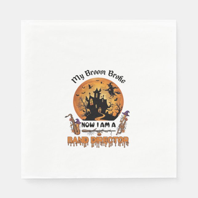 Besen brach Band-Dirigent Halloween Spukhaus  Serviette (Vorderseite)