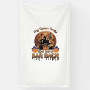 Besen Brach Bar Rückseite Halloween Spukhaus Hexe Banner