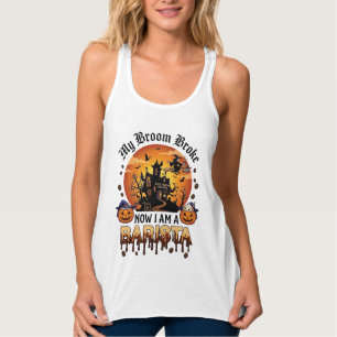 Besen Brach Barista Halloween Hexe Kaffee Kürbis Tank Top