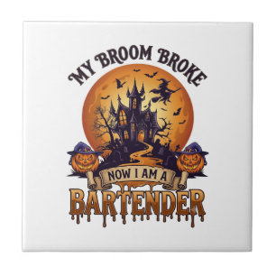Besen Brach Barkeeper Halloween Spukhaus Hexe Fliese