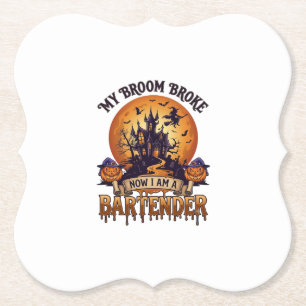 Besen Brach Barkeeper Halloween Spukhaus Hexe Untersetzer