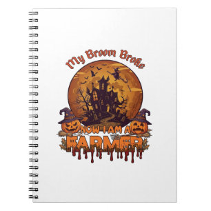 Besen Brach Bauer Halloween Hexe Spukhaus P Notizblock