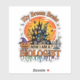 Besen Brach Biologe Halloween Verlassenes Schloss Aufkleber