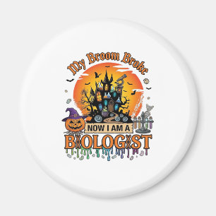 Besen Brach Biologe Halloween Verlassenes Schloss Magnet