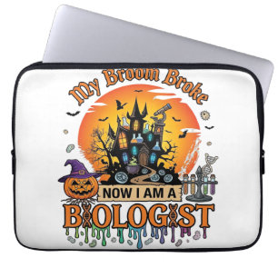 Besen Brach Biologe Halloween Verzaubertes Schloss Laptopschutzhülle