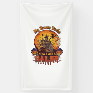 Besen brach Gerichtsvollzieher Halloween Geist Ger Banner