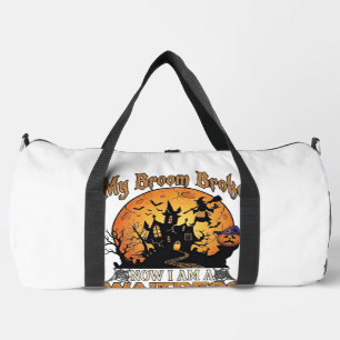 Besen Brach Kellnerin Halloween Hexe Spukhaus Duffle Bag