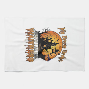 Besen Brach Kellnerin Halloween Hexe Spukhaus Geschirrtuch