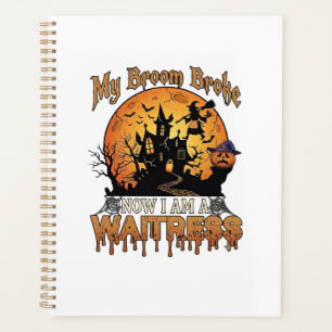 Besen Brach Kellnerin Halloween Hexe Spukhaus Planer