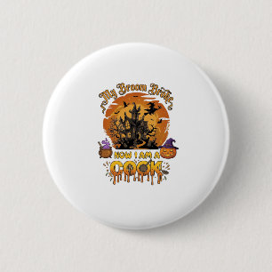 Besen Brach Koch Halloween Spukhaus Kessel  Button