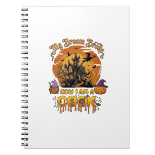 Besen Brach Koch Halloween Spukhaus Kessel Notizblock