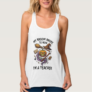 Besen Brach Lehrer Halloween Kürbis Hexenhut Bo Tank Top