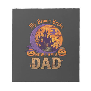 Besen Brach Papa Halloween Spukhaus Schnurrbart P Notizblock
