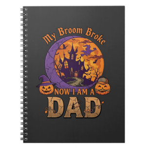 Besen Brach Papa Halloween Spukhaus Schnurrbart P Notizblock