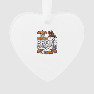 Besen Brach Reiten Pferd Kürbis Cowboy Fledermäuse Ornament